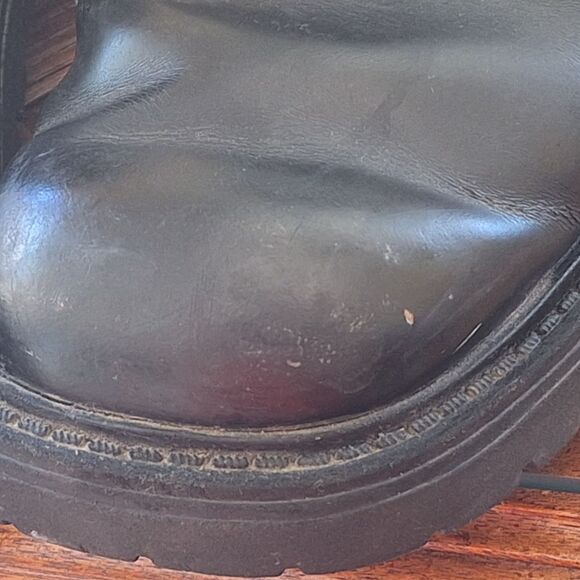 BED STU Mens Size 9 Black Chunky Heel Leather Oxford Gothic Emo Punk Shoes - Picture 10 of 16